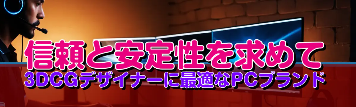 信頼と安定性を求めて 3DCGデザイナーに最適なPCブランド