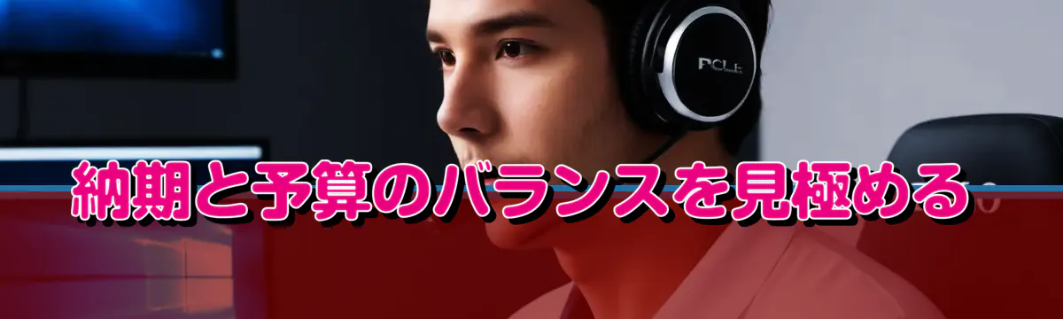納期と予算のバランスを見極める
