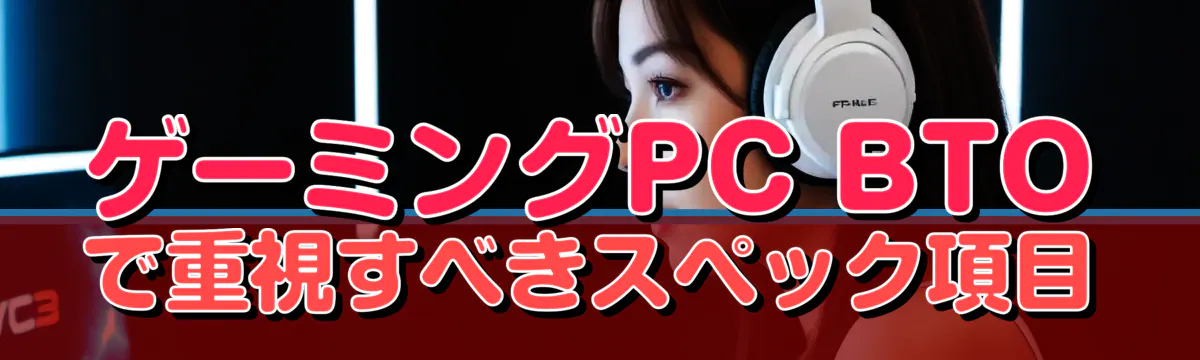 ゲーミングPC BTOで重視すべきスペック項目