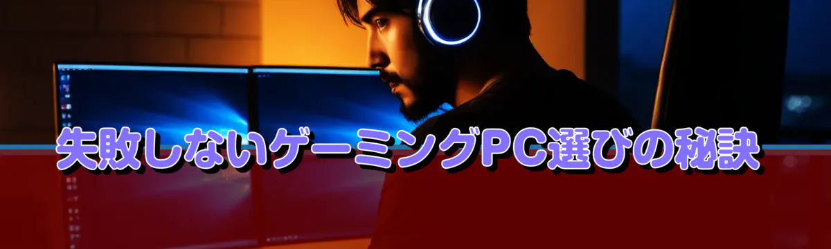 失敗しないゲーミングPC選びの秘訣