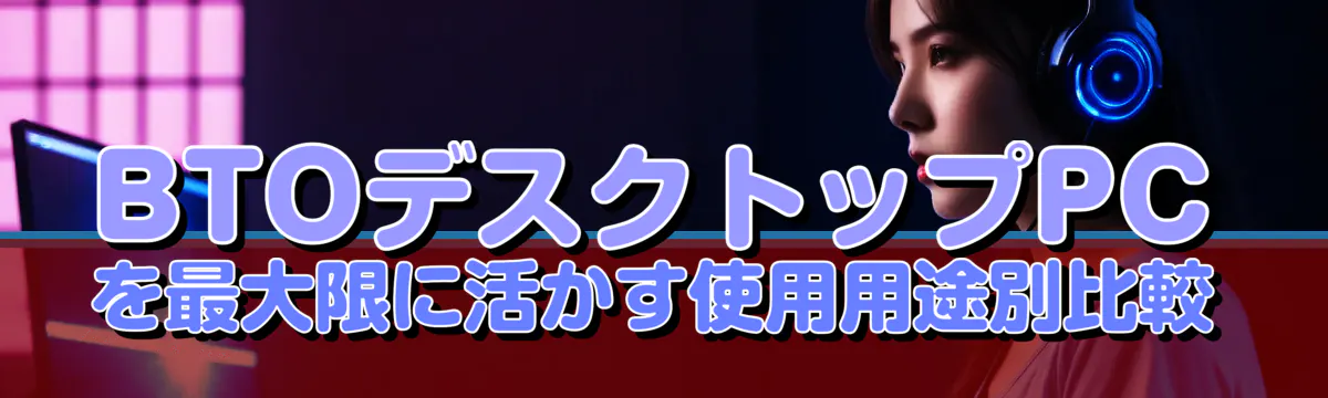 BTOデスクトップPCを最大限に活かす使用用途別比較