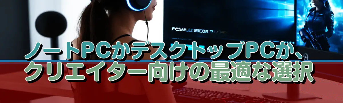 ノートPCかデスクトップPCか、クリエイター向けの最適な選択