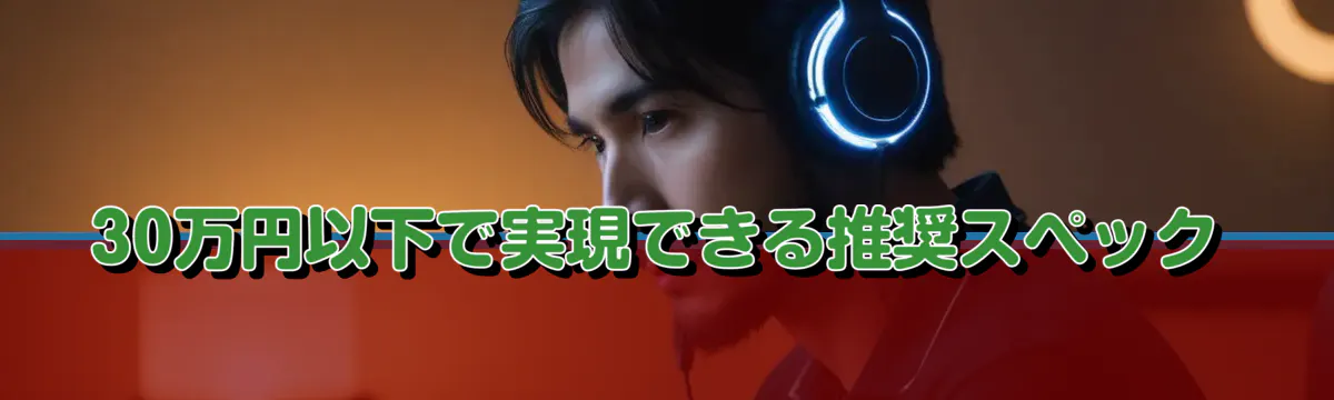 30万円以下で実現できる推奨スペック