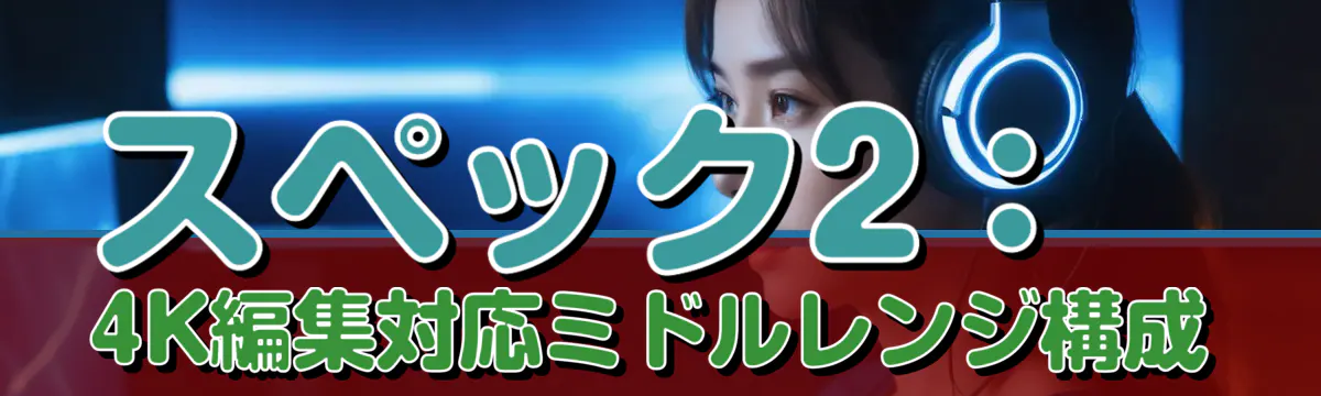 スペック2：4K編集対応ミドルレンジ構成