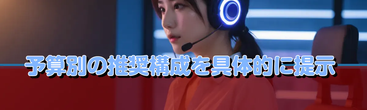予算別の推奨構成を具体的に提示