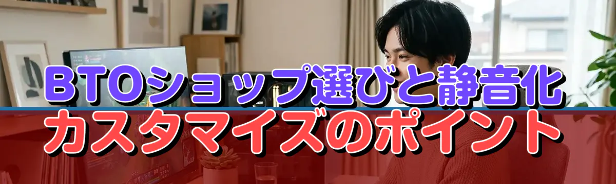 BTOショップ選びと静音化カスタマイズのポイント
