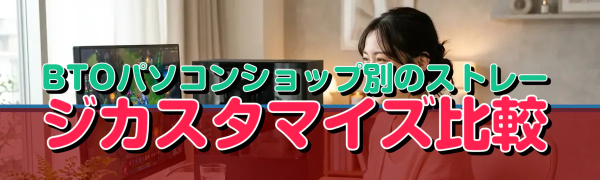 BTOパソコンショップ別のストレージカスタマイズ比較