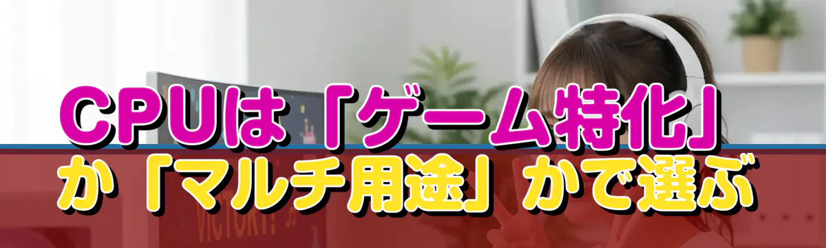 CPUは「ゲーム特化」か「マルチ用途」かで選ぶ